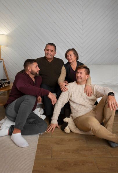 Familia reunida acompañando a uno de sus miembros
